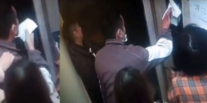 Virus Corona Bikin Paranoid, Pria Ini Seenaknya Ludahi Tisu dan Lap Tombol Lift