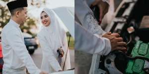Bak Drama FTV, Kisah Cinta Pengantin Ini Berawal di Mobil Mogok