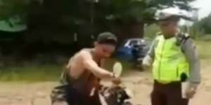 Ngakak! Ditilang Polisi, Pemuda Mabuk Salahkan Motor Karena Belok Sendiri