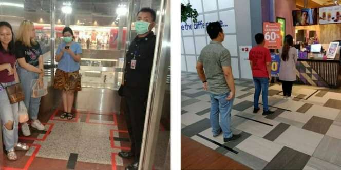 Penampakan Social Distancing di Surabaya