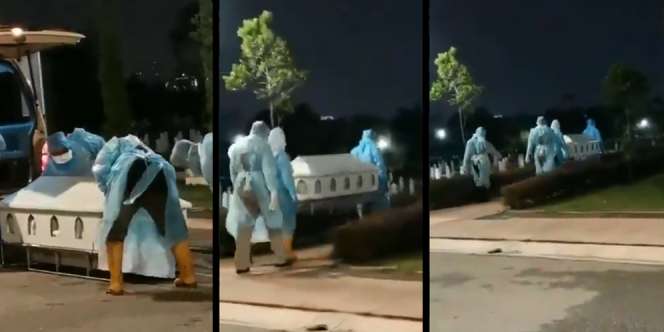 Pemakaman Pasien Covid-19 Bikin Haru, Keluarga Lihat dari Jauh