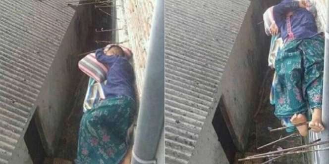 Pria Santuy, Tidur Nyenyak di Atas Kawat Cor