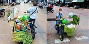 Kisah Bocah 10 Tahun Jualan Sayur Hidupi Keluarga