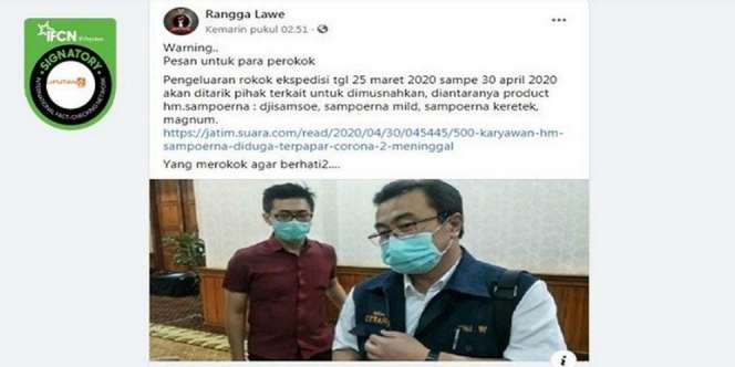 Viral Sampoerna Musnahkan Rokok Karena Corona, Cek Faktanya!