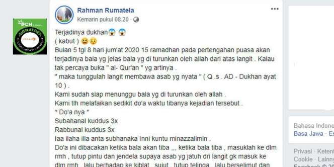 Setelah Dukhan Viral Isu Suara Dahsyat Terjadi di 15 Ramadhan, Cek Faktanya
