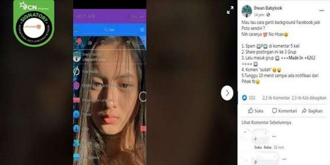 Beredar Tutorial Ganti Background Facebook dengan Foto Sendiri, Cek Faktanya!