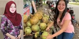 Viral, Diana si Mahasiswi Cantik Penjual Es Kelapa Muda