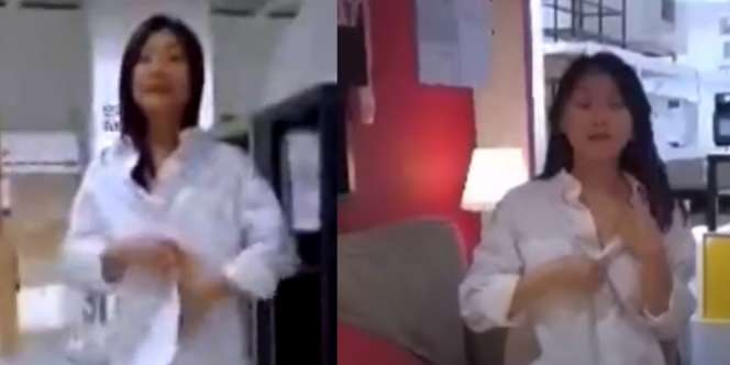 Viral Wanita Beraksi Tak Pantas Siang Hari Bolong di Dalam Toko Perabotan
