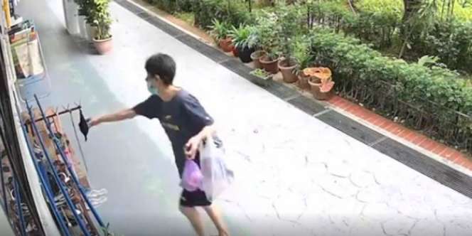 Merasa Tak Ada yang Melihat, Wanita Ini Comot Masker di Jemuran