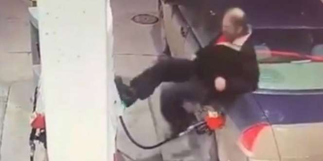 Jadi Misteri Polisi, Pria Tanpa Alasan Jelas Tendang Pompa SPBU