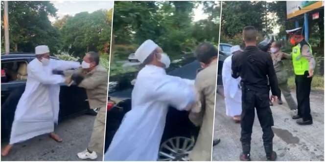 Viral Pria Bergamis Putih Adu Jotos Lawan Petugas
