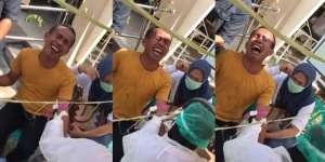 Ngakak! Tampilan Sangar, Pria Ini Nangis Kejer Saat Disuntik Jalani Rapid Test