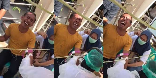 Ngakak! Tampilan Sangar, Pria Ini Nangis Kejer Saat Disuntik Jalani Rapid Test