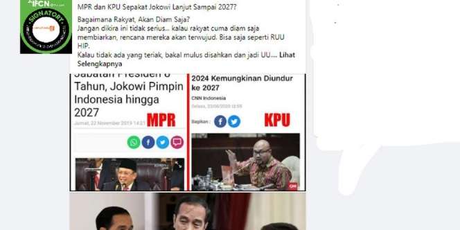 Beredar Isu Pilpres Diundur dan Jokowi Menjabat Sampai 2027, Ini Faktanya