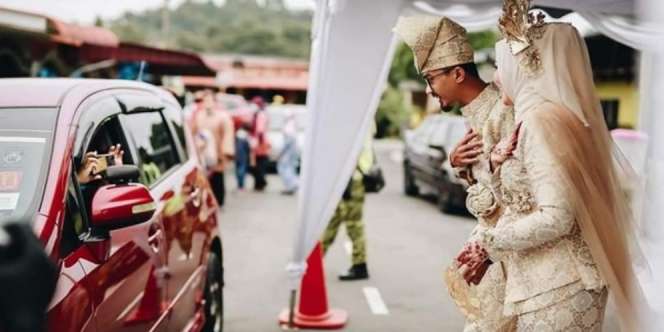 Viral, Pengantin Gelar Resepsi Nikah Berkonsep Drive-thru