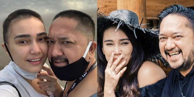 Haru! Suami Pangkas Cepak Rambut Demi Feby Febiola yang Idap Kanker