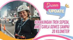 Keranjingan Tren Sepeda, Amel Carla Gowes Sampai 20 Kilometer