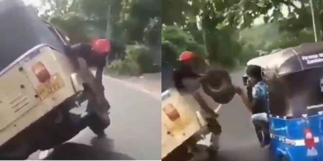 Siapa Butuh Pitstop F1, Bajaj Miring Ini Ganti Ban Sambil Ngebut
