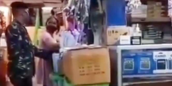 Ditegur Tak Pakai Masker, Emak-Emak Ini Malah Bentak Anggota TNI