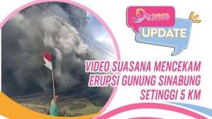 Video Suasana Mencekam Erupsi Gunung Sinabung Setinggi 5 Km