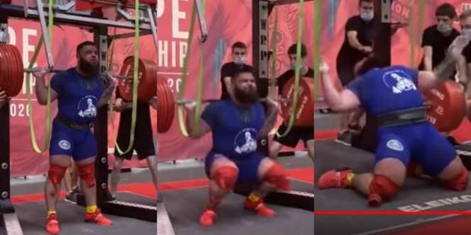Mengerikan! Lifter Gagal Angkat Beban 400 Kg: Terdengar Suara Krak, Otot Putus