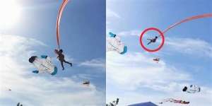 Video Detik-Detik Menegangkan Balita Terbang Terseret Layang-Layang