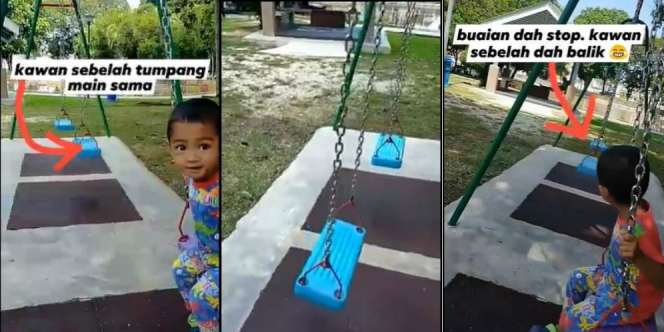 Viral Video Ayunan Bergerak Sendiri: Anak Sapa Teman, Ibu Tak Lihat Siapapun