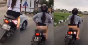 Video Viral Cewek Naik Motor Pamer Celana Dalam Demi Konten