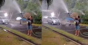 Adegan Syuting Bikin Warga +62 Ngakak, Mobil Masih Jauh Sudah Jatuh Duluan