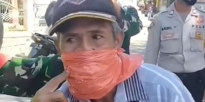 Miris,Kakek Ditertawakan Saat Terjaring Razia Masker