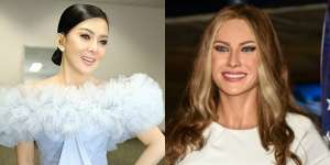 Adu Gaya Syahrini VS Istri Donald Trump dengan Slit Dress Modis