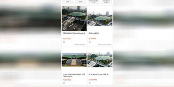 Gedung DPR Dijual Murah di Toko Online