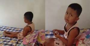 Viral Video Haru Bocah Pandangi dan Peluk Fotokopi KTP Ayahnya