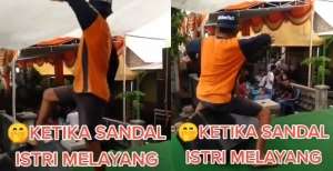 Asyik Dangdutan, Pria Ini Mati Kutu Diancam Sandal Jepit Istrinya