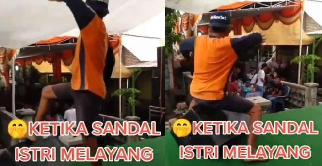 Asyik Dangdutan, Pria Ini Mati Kutu Diancam Sandal Jepit Istrinya