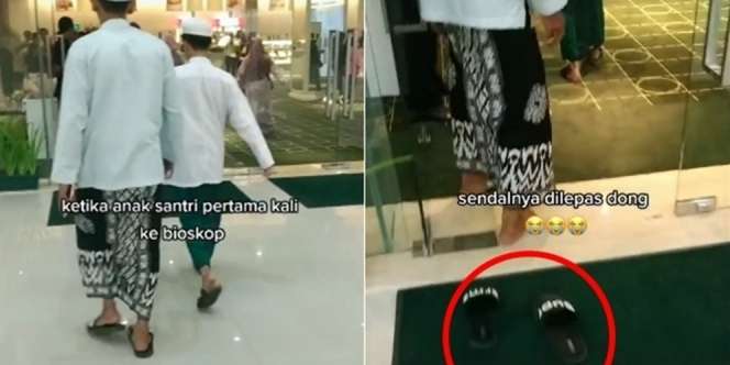 Begini Jika Anak Santri Pertama Kali ke Bioskop, Auto Lepas Sandal