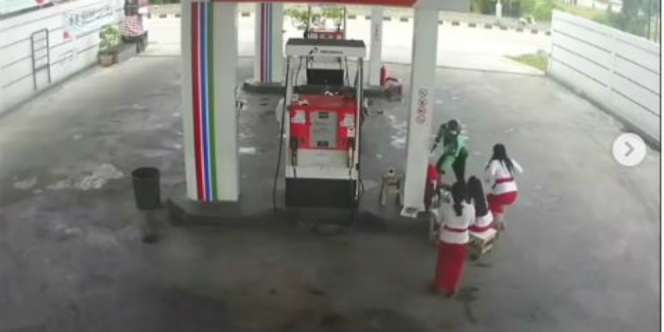 Viral Perampok Berjaket Ojek Online Gasak Duit SPBU di Bali, Todongkan Pistol