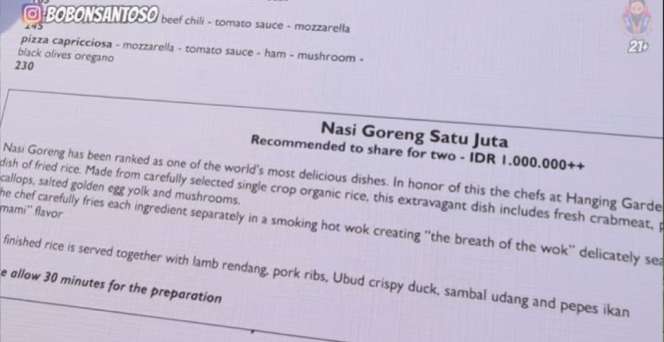 Heboh Nasi Goreng Sultan, 1 Porsi Seharga Rp1 Juta