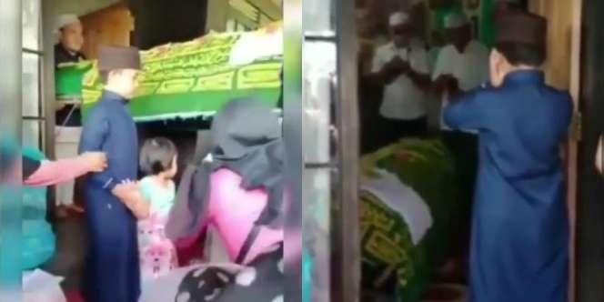 Bikin Merinding, Bocah Ini dengan Tegar Azani Jenazah Ibunya