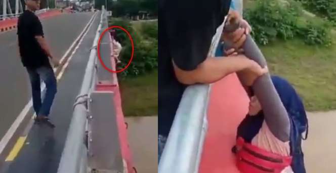 Bergelantungan di Jembatan Emak-emak Batal Akhir Hidup: `Udah Lemes, Cepetan`