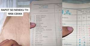 Cucu Temukan Rapor Jadul Nenek Tahun 1956, Nilai dan Pelajarannya Bikin Gemas