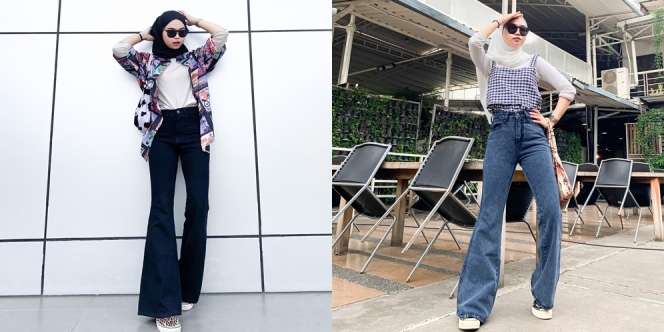 Back to Retro! Padu Padan Hijab dan Cutbray Jeans Ini Bisa Banget Dicobain