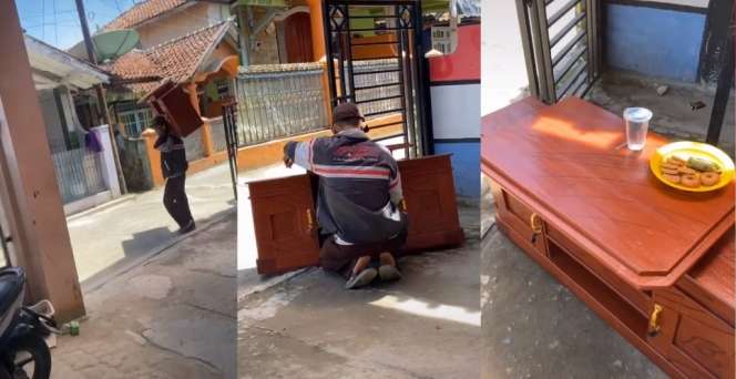 Sedih Banget, Bapak Ini Jalan Kaki Antar Lemari Pesanan, Pas Nyampai Ditolak