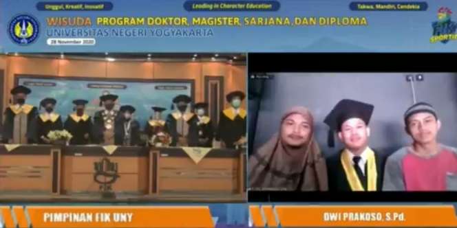 Ikut Wisuda Online, Aksi Para Pemuda Ini Bikin Ngakak Netizen