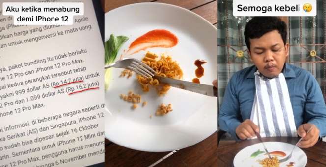 Ngirit Porsi Ukuran Mie Biar Bisa Beli iPhone 12, Pas Disajikan Bikin Ngakak