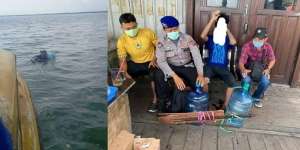 Pemuda Malang Nekat Pulang Seberangi Teluk Balikpapan Pakai Galon Air