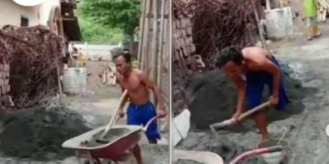 Menggetarkan! Meski Punya Satu Kaki, Pria Ini Tetap Semangat Kerja Jadi Kuli