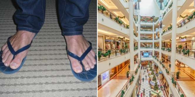 Lagi-Lagi Sandal Jepit, Pengujung Mal Mewah di Malaysia Heran Diacuhkan Pelayan