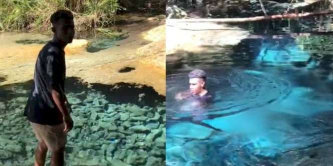 Salfok Lihat Sungai Super Jernih, Netizen: Papua Percikan Surga