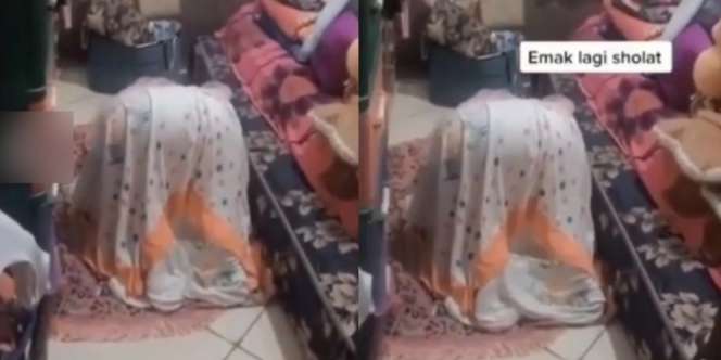 Lewat Depan Kamar Lihat Ibunya Sholat, Anak Kaget Lihat Model Mukenanya